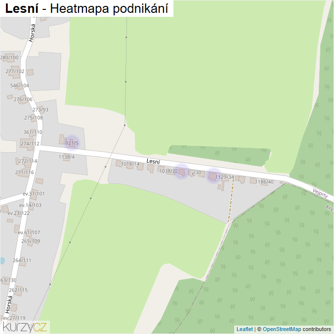 Mapa Lesní - Firmy v ulici.