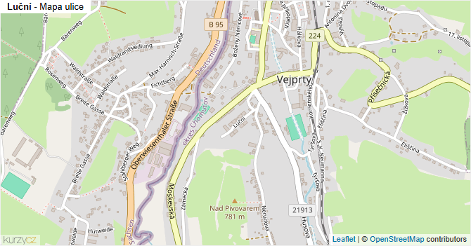 Luční - mapa ulice