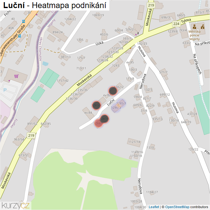 Mapa Luční - Firmy v ulici.