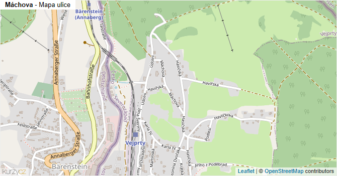 Máchova - mapa ulice