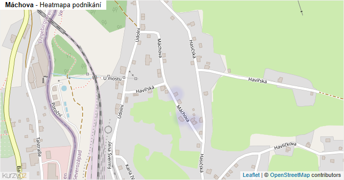 Máchova - mapa podnikání