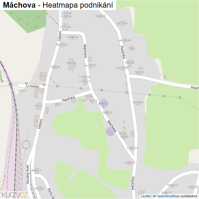 Mapa Máchova - Firmy v ulici.