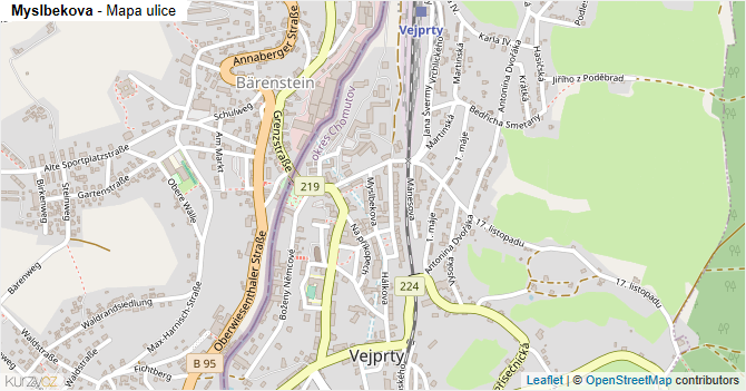 Myslbekova - mapa ulice