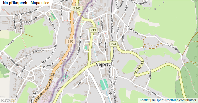 Na příkopech - mapa ulice