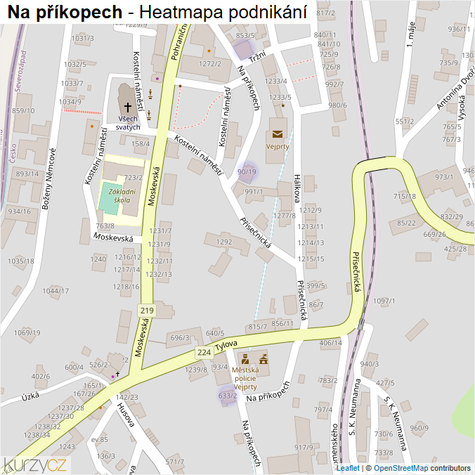 Mapa Na příkopech - Firmy v ulici.