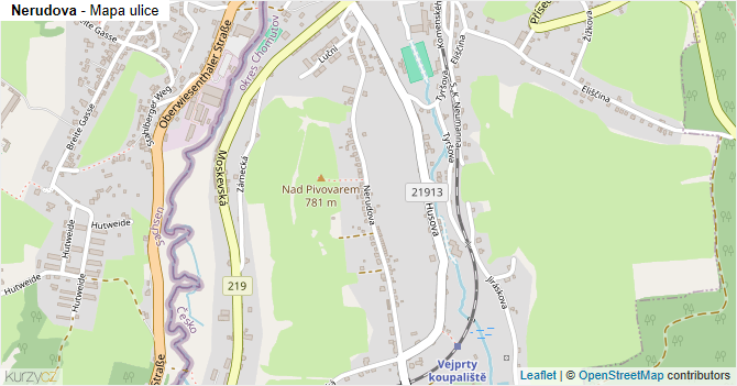 Nerudova - mapa ulice