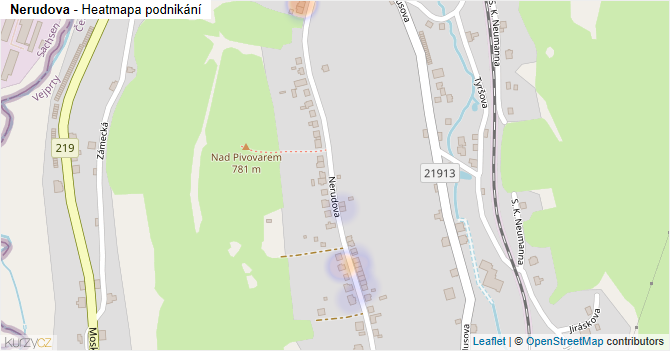 Nerudova - mapa podnikání