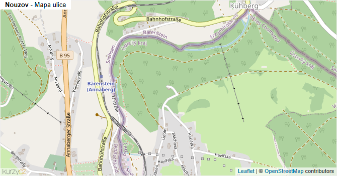 Nouzov - mapa ulice