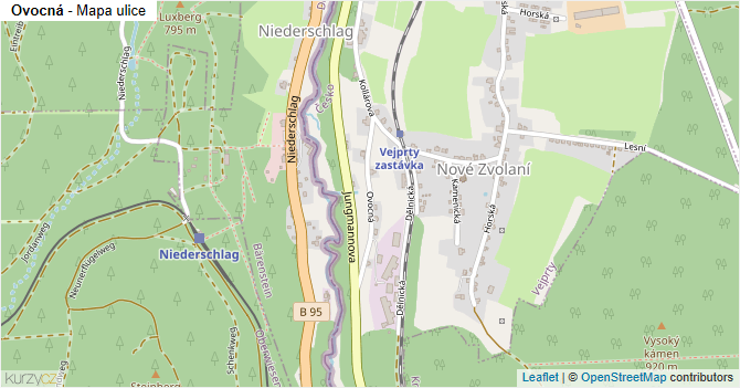 Ovocná - mapa ulice