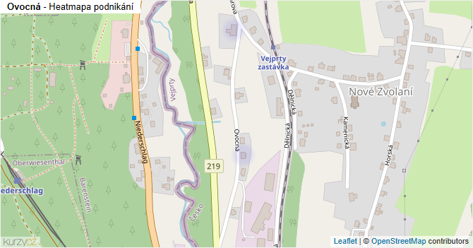 Ovocná - mapa podnikání