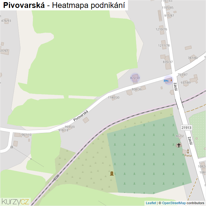 Mapa Pivovarská - Firmy v ulici.