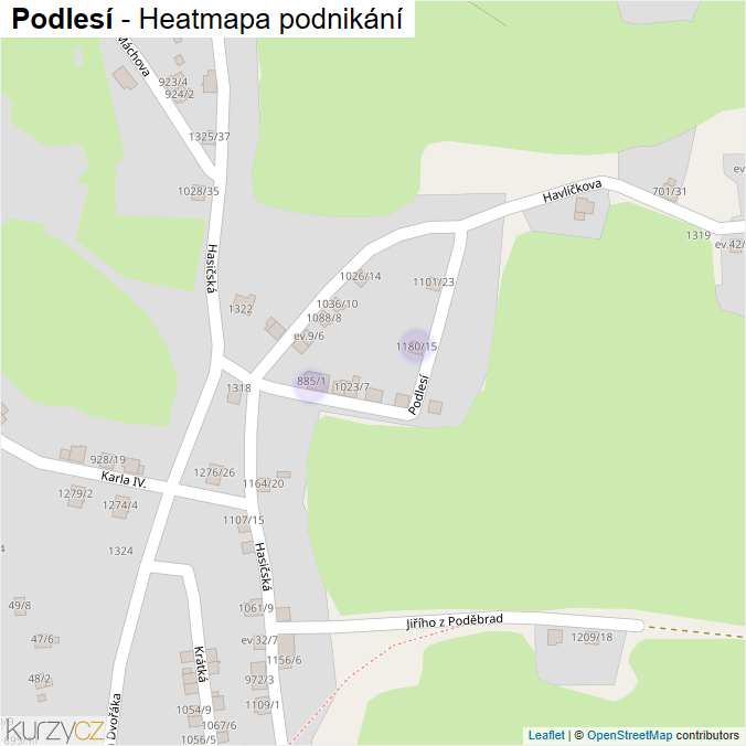 Mapa Podlesí - Firmy v ulici.