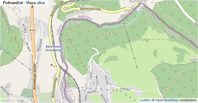 Pohraniční - mapa ulice