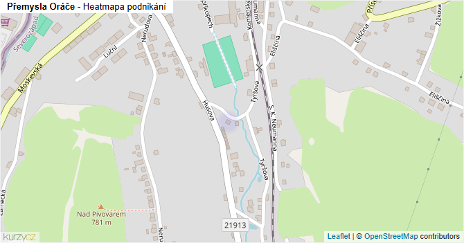 Přemysla Oráče - mapa podnikání