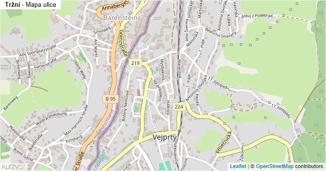 Tržní - mapa ulice