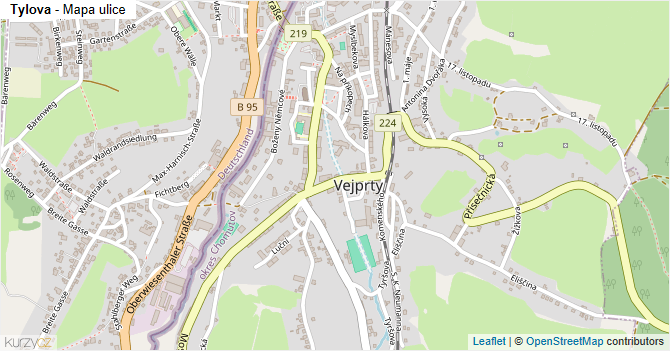 Tylova - mapa ulice