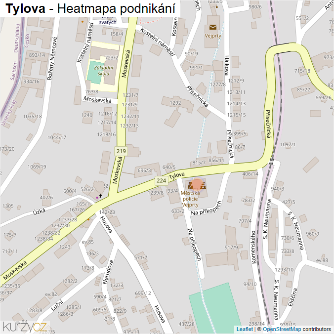 Mapa Tylova - Firmy v ulici.