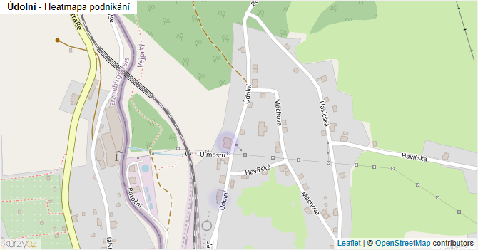 Údolní - mapa podnikání
