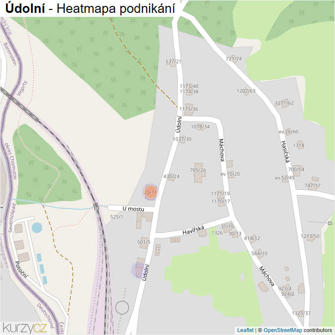 Mapa Údolní - Firmy v ulici.