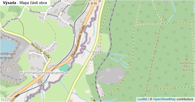 Výsada - mapa části obce