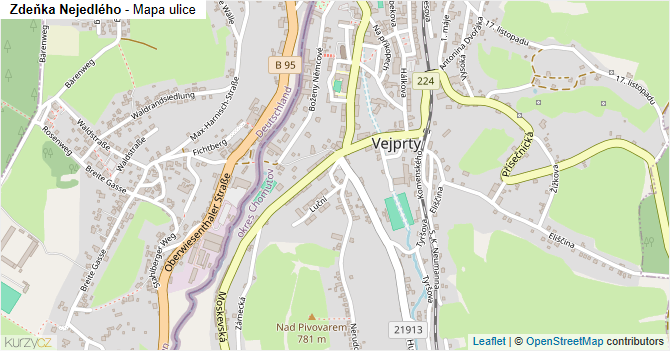 Zdeňka Nejedlého - mapa ulice