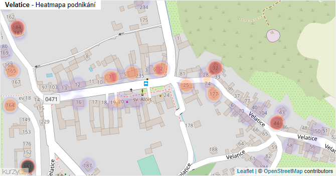 Velatice - mapa podnikání