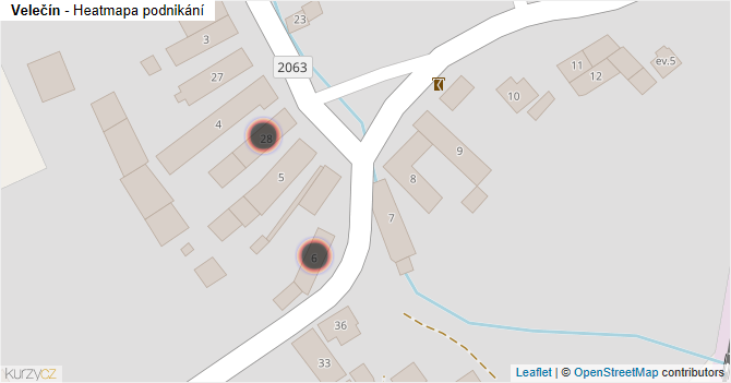 Velečín - mapa podnikání
