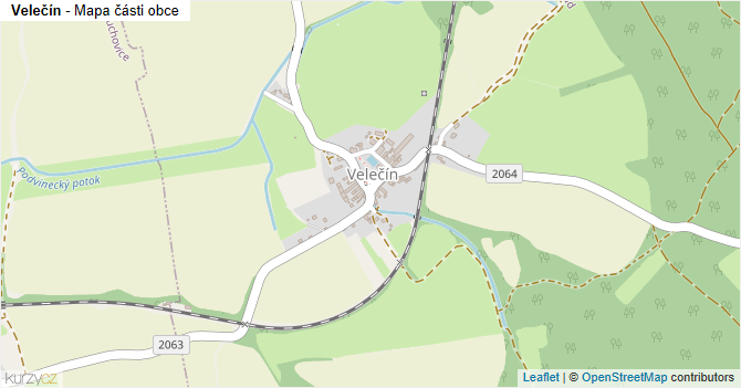 Velečín - mapa části obce