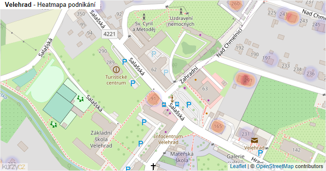 Velehrad - mapa podnikání