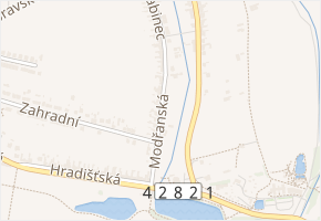 Modřanská v obci Velehrad - mapa ulice