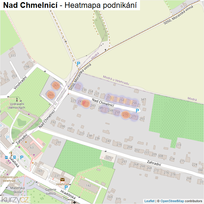 Mapa Nad Chmelnicí - Firmy v ulici.