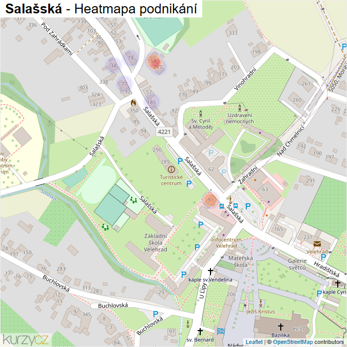 Mapa Salašská - Firmy v ulici.