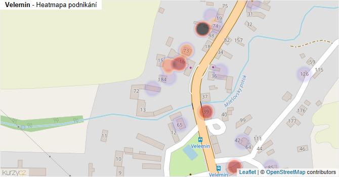 Velemín - mapa podnikání