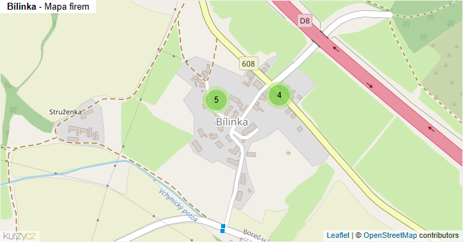 Bílinka - mapa firem