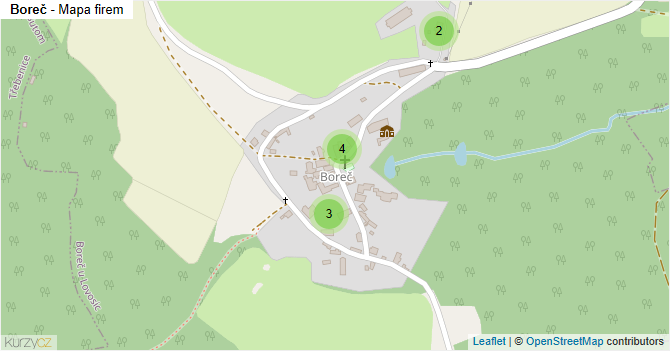 Boreč - mapa firem