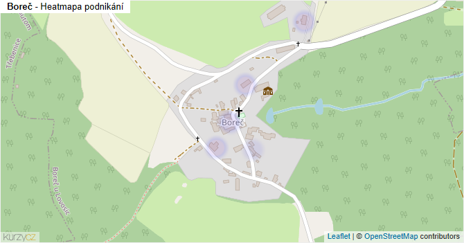 Boreč - mapa podnikání