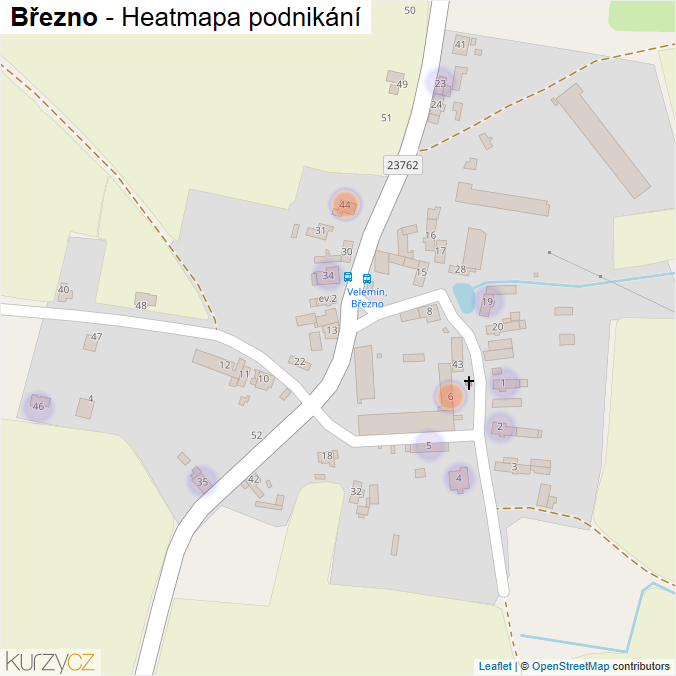 Mapa Březno - Firmy v části obce.