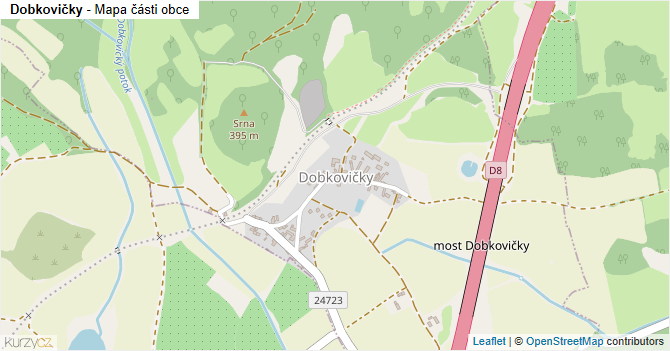 Dobkovičky - mapa části obce