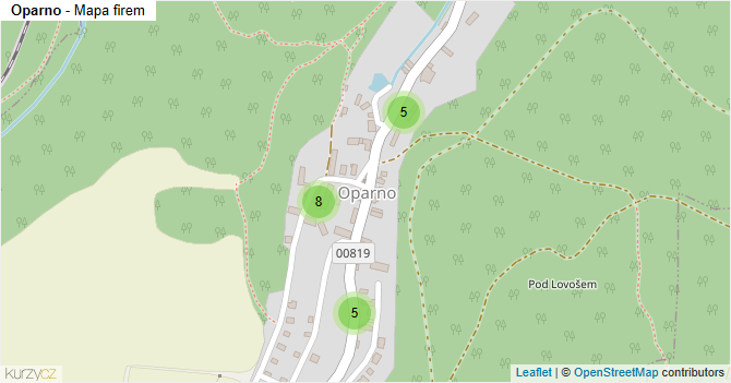 Oparno - mapa firem
