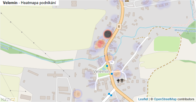 Velemín - mapa podnikání