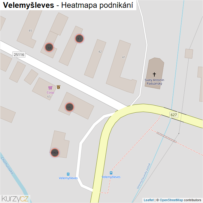 Mapa Velemyšleves - Firmy v obci.