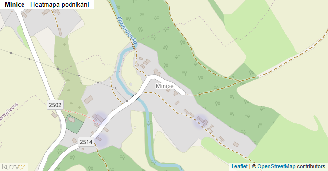 Minice - mapa podnikání