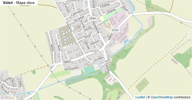 Veleň - mapa obce