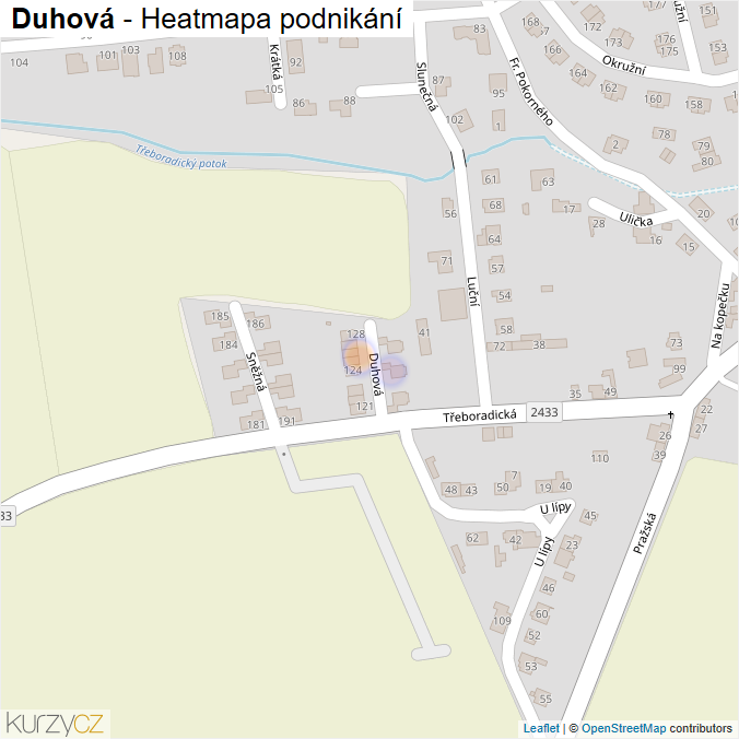 Mapa Duhová - Firmy v ulici.