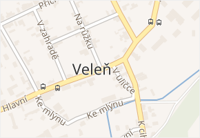 Hlavní v obci Veleň - mapa ulice