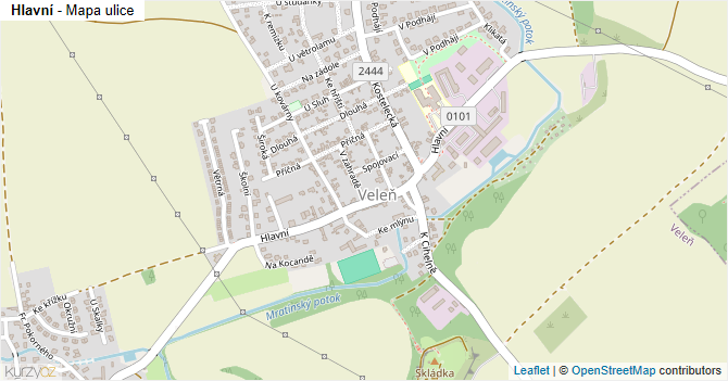 Hlavní - mapa ulice