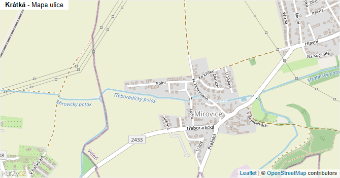 Krátká - mapa ulice