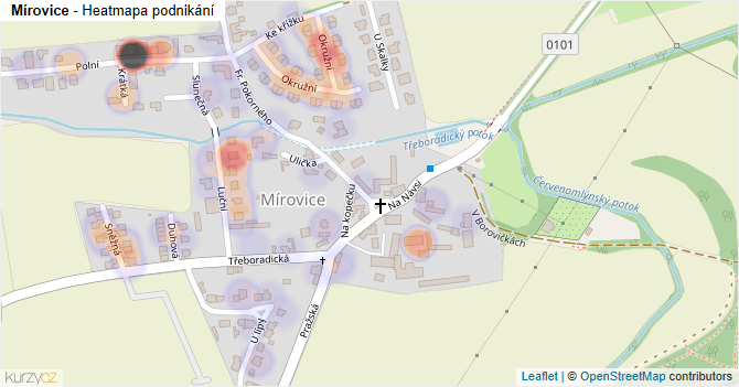 Mírovice - mapa podnikání