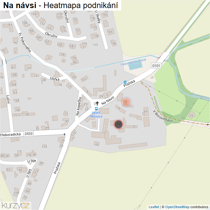 Mapa Na návsi - Firmy v ulici.