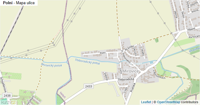 Polní - mapa ulice